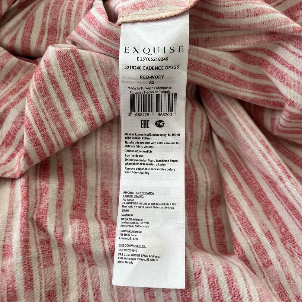 Anthropologie Exquise The Tobie Cadence Shirt Dress Midi in Red Ivory, Size XS - Picture 11 of 14